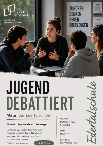 Neue AG: „Jugend debattiert“-AG