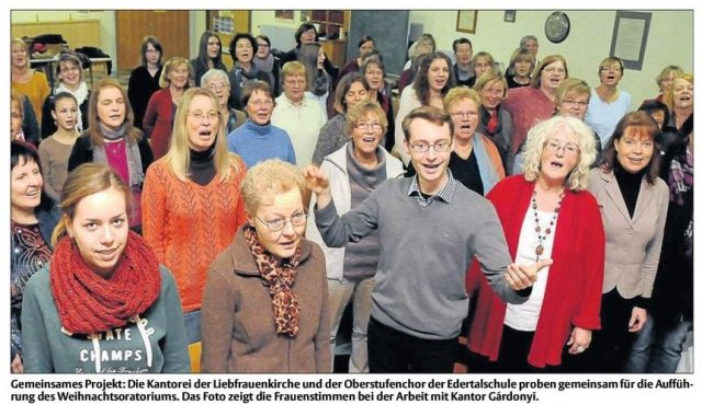 Ankündigung Adventsprojekt Kantorei und Oberstufenchor Foto: Völker
