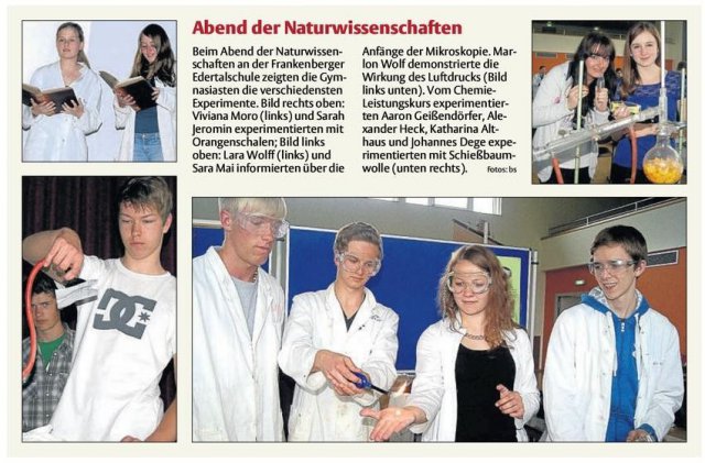 Abend der Naturwissenschaften 2013 Fotos: Battefeld