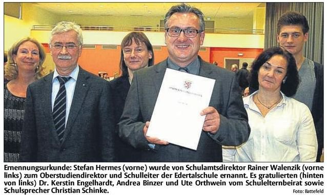 Beförderung zum Oberstudiendirektor Foto: S. Battefeld