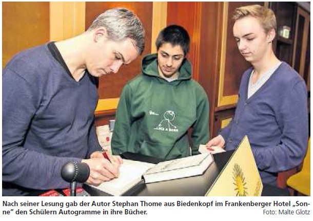 Lesung Stephan Thome Foto: M. Glotz