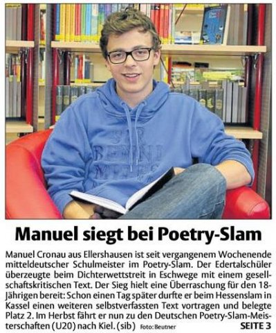 Sieger Poetry-Slam Foto: S. Beutner