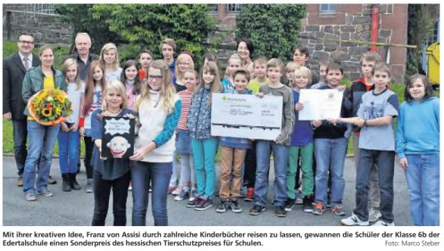 Tierschutzprojekt Klasse 6b Foto: M. Steber