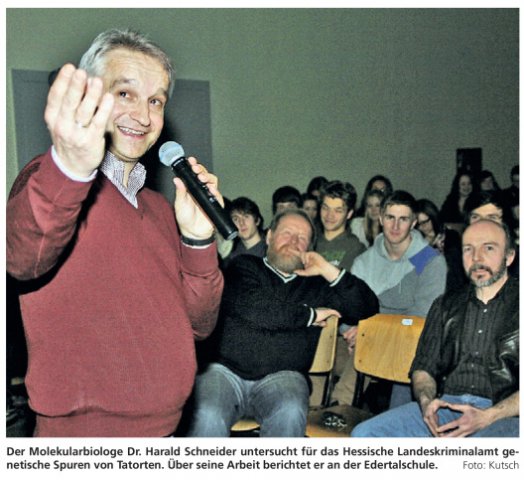 Vortrag genetischer Fingerabdruck Foto: P. Kutsch