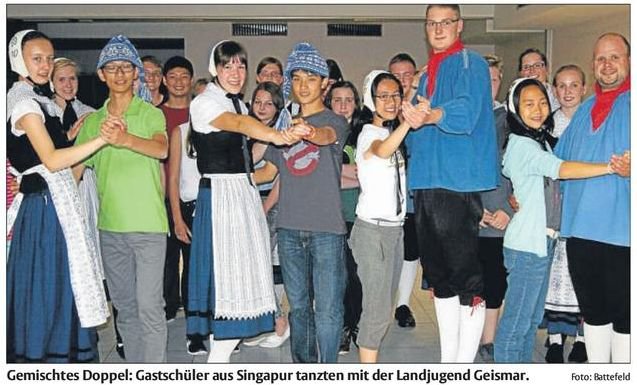Gastschüler aus Singapur Besuch Landjugend Geismar 2014 Foto: S. Battefeld